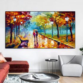 Handmade Large Abstract Knife Oil Painting Landscape Wall Art Modern Poster Living Room Home Decoration Mural Porch Frameless (size: 70x140cm)