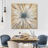 Abstract Golden White Flowers Hand Painted Oil Painting On Canvas Art Wall Pictures Painting For Living Room Home Decor Gift