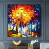 New Painting Home Decoration Modern Hand Painted Abstract Painting With Blue And Gold Texture Large Living Room Wall Picture