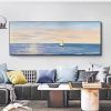 100% Handpainted Modern Abstract Simple Ocean Seaside Pure Ocean Sea oil painting Scandinavian wall artwork for home decor gift