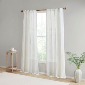 Yarn Dye Sheer Curtain Panel Pair(2 Pcs Window Panels) (Color: as Pic)