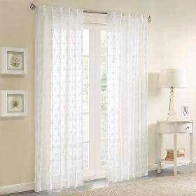 Sheer Embroidered Window Curtain(Only 1 Pc Panel) (Color: as Pic)