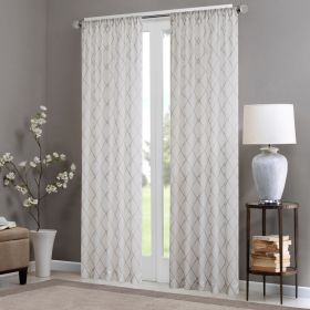 Diamond Sheer Window Curtain Panel (Color: as Pic)