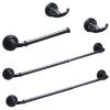 5 Pieces Bathroom Hardware Accessories Set Towel Bar Towel Holder Robe Hook Toilet Paper Holder Stainless Steel