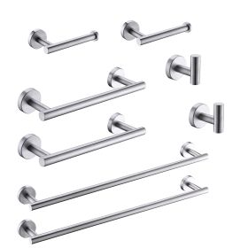 8 Pieces Bathroom Hardware Accessories Set Towel Bar Set,Wall Mounted,Premium Stainless Steel (Color: Brushed Nickel)