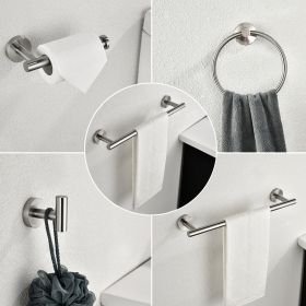 6 Piece Stainless Steel Bathroom Towel Rack Set Wall Mount RT (Color: Nickel)