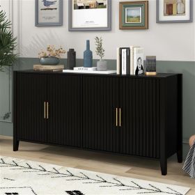 U-Style Storage Cabinet Sideboard Wooden Cabinet with Metal Handles for Hallway, Entryway, Living Room (Color: as picture)