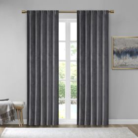 Room Darkening Poly Velvet Rod Pocket/Back Tab Curtain Panel Pair(2 Pcs Window Panels) (Color: as Pic)