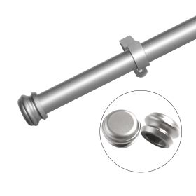 Window Single Curtain Rod- Adjustable sizes: 88"-132", Silver (Color: as Pic)