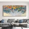 Handmade Large Abstract Oil Painting on Canvas;  Original Textured Boho Wall Art Green Fancy Acrylic Painting Modern Living Room Home Decor