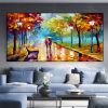 Handmade Large Abstract Knife Oil Painting Landscape Wall Art Modern Poster Living Room Home Decoration Mural Porch Frameless