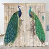 1 Pair Of Vintage Peacock Window Curtains