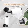 Wall Mounted Towel Rail, 4 Pieces Bathroom Accessories Set, Stainless Steel Toilet Roll Holder and Hooks