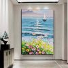 Hand Oil Painting CanvasWall Art Decoration Abstract Knife Painting Landscape Flowers For Home Living Room hallway bedroom luxurious decorative painti