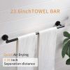 Wall Mounted Towel Rail, 4 Pieces Bathroom Accessories Set, Stainless Steel Toilet Roll Holder and Hooks