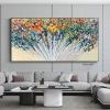 Handmade Large Abstract Oil Painting on Canvas;  Original Textured Boho Wall Art Green Fancy Acrylic Painting Modern Living Room Home Decor