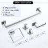 5 Pieces Bathroom Hardware Accessories Set Towel Bar Set Wall Mounted,Stainless Steel