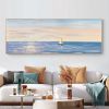 100% Handpainted Modern Abstract Simple Ocean Seaside Pure Ocean Sea oil painting Scandinavian wall artwork for home decor gift