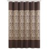 Muwago Sterling Chocolate Farmhouse Style Bathroom Curtain Polyester Waterproof Fabric Bathing Cover Brown Shower Curtain