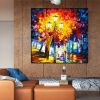 New Painting Home Decoration Modern Hand Painted Abstract Painting With Blue And Gold Texture Large Living Room Wall Picture