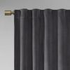 Room Darkening Poly Velvet Rod Pocket/Back Tab Curtain Panel Pair(2 Pcs Window Panels)