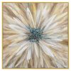 Abstract Golden White Flowers Hand Painted Oil Painting On Canvas Art Wall Pictures Painting For Living Room Home Decor Gift