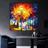 New Painting Home Decoration Modern Hand Painted Abstract Painting With Blue And Gold Texture Large Living Room Wall Picture