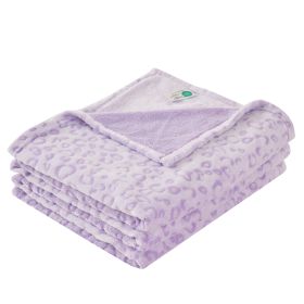 Krifey Flannel Fleece 3D Throw Blanket For Couch, Super Soft Cozy Blankets For Women, All Season Use (Option: Purple Leopard-60a80)