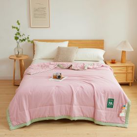 Antibacterial Raw Cotton Washable Summer Cool Quilt (Option: Cherry Blossom Powder-220x240cm)